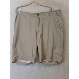 Pebble Beach Mens Performance Golf Shorts Khaki Tan Striped Size 38